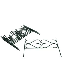 Ограждение декоративное, 51 × 320 см, 5 секций, с заглушками, металл, зелёное, «Дачный»