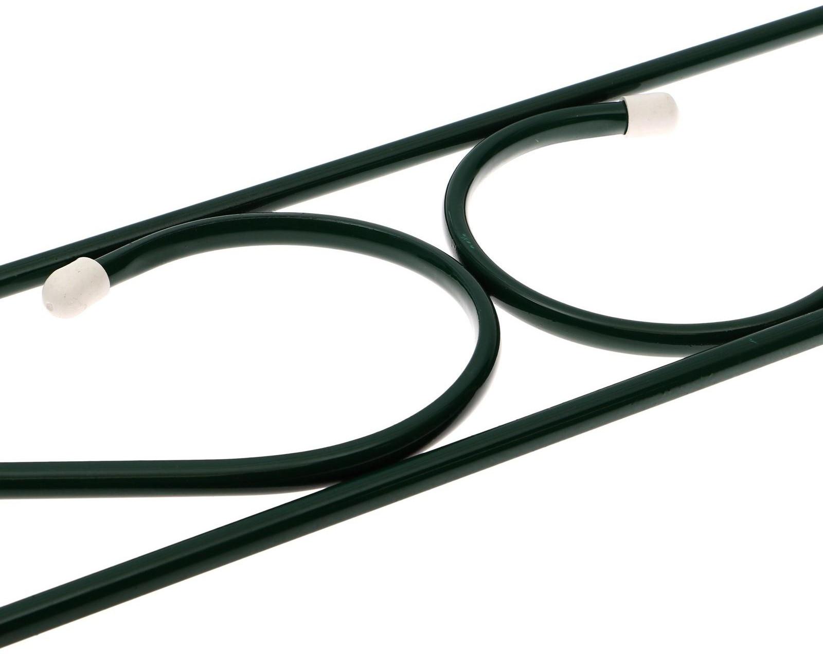 Ограждение декоративное, 37 × 410 см, 5 секций, с заглушками, металл, зелёное, «Узкий»