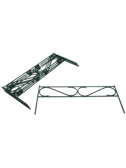 Ограждение декоративное, 37 × 410 см, 5 секций, с заглушками, металл, зелёное, «Узкий»