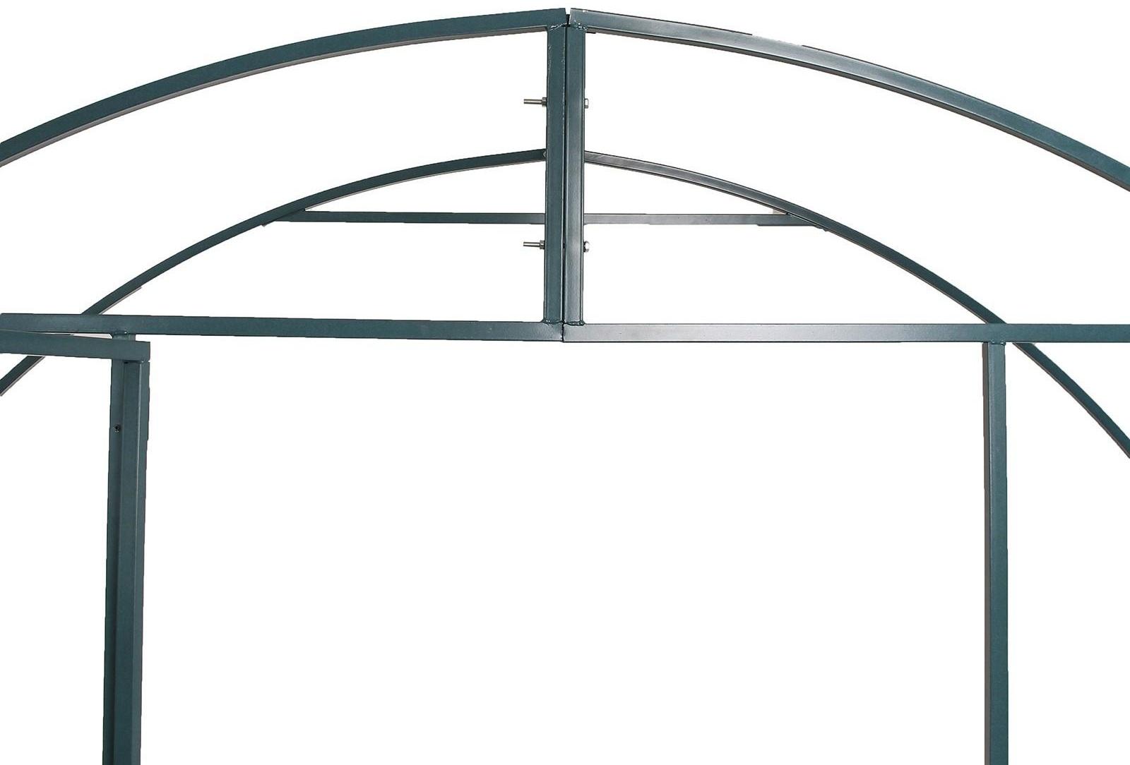 Каркас теплицы, 6 × 3 × 2 м, шаг 1 м, профиль 20 × 20 мм, толщина металла 1 мм, без поликарбоната, половинчатые арки