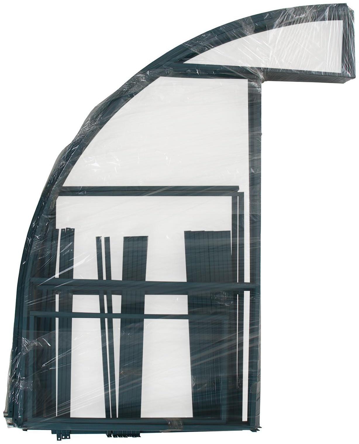 Каркас теплицы, 6 × 3 × 2 м, шаг 1 м, профиль 20 × 20 мм, толщина металла 1 мм, без поликарбоната, половинчатые арки