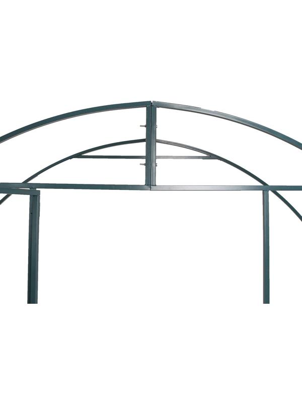 Каркас теплицы, 6 × 3 × 2 м, шаг 1 м, профиль 20 × 20 мм, толщина металла 1 мм, без поликарбоната, половинчатые арки