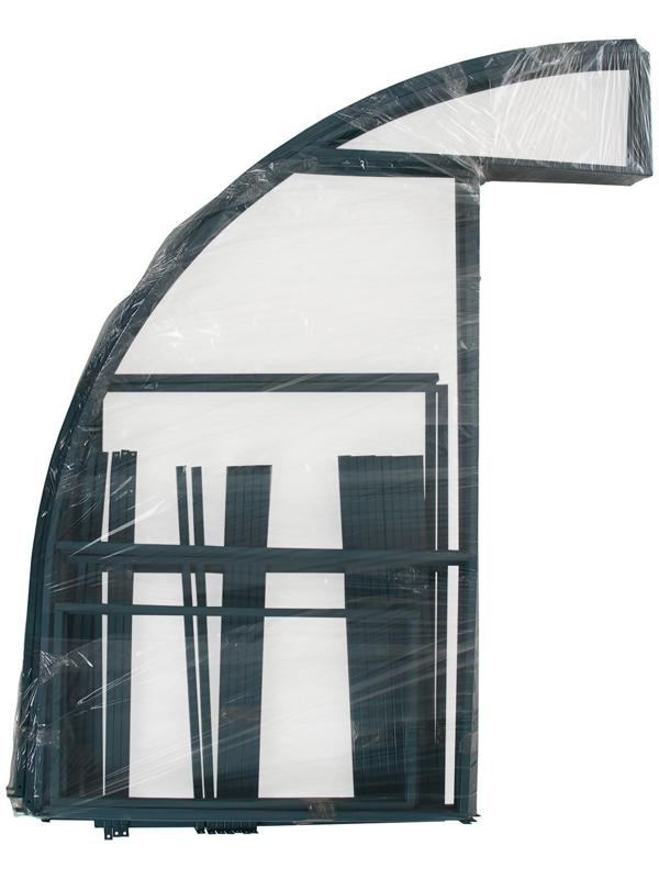 Каркас теплицы, 6 × 3 × 2 м, шаг 1 м, профиль 20 × 20 мм, толщина металла 1 мм, без поликарбоната, половинчатые арки