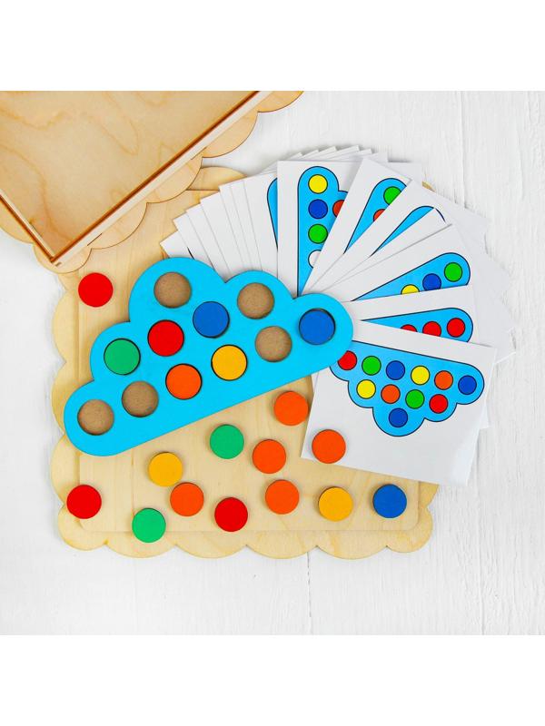 Развивающая игрушка «Умное облачко», d кружков (60 шт.): 2 см, в наборе 15 карточек