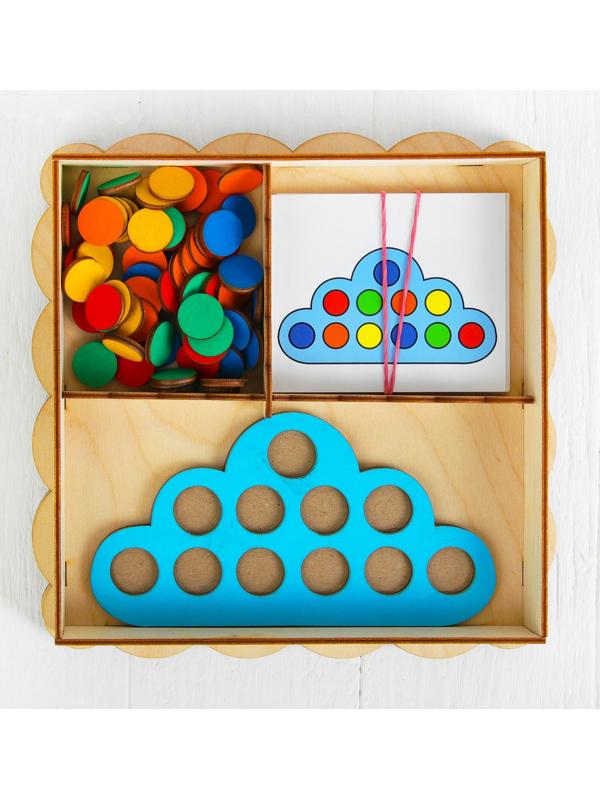 Развивающая игрушка «Умное облачко», d кружков (60 шт.): 2 см, в наборе 15 карточек