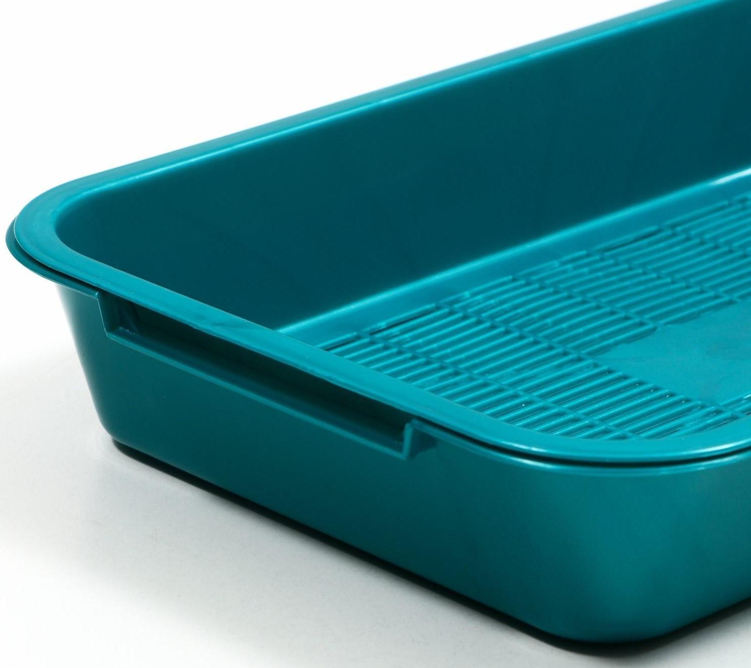 Туалет перламутровый средний с сеткой 36 х 26 х 6,5 см, бирюзовый