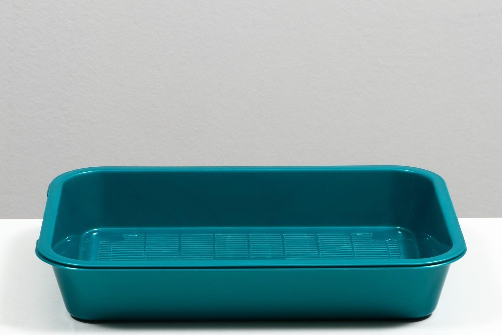 Туалет перламутровый средний с сеткой 36 х 26 х 6,5 см, бирюзовый