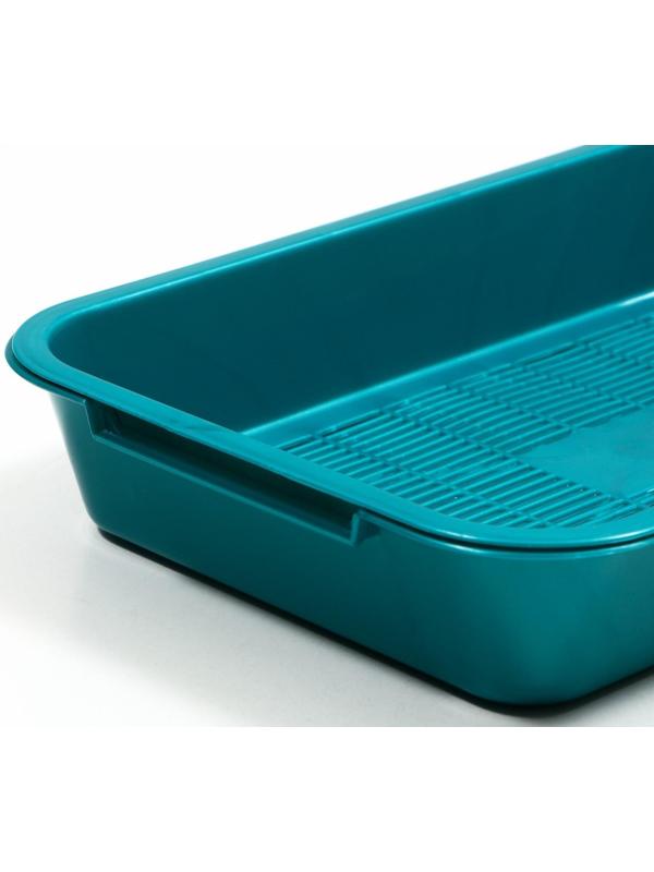 Туалет перламутровый средний с сеткой 36 х 26 х 6,5 см, бирюзовый