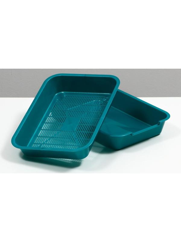 Туалет перламутровый средний с сеткой 36 х 26 х 6,5 см, бирюзовый