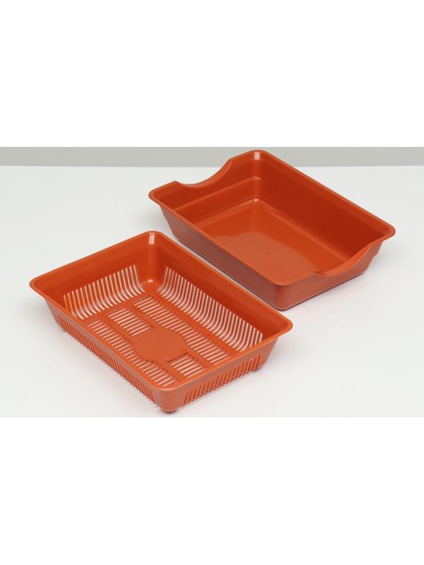 Туалет глубокий с сеткой 36 х 25 х 9 см, коричневый