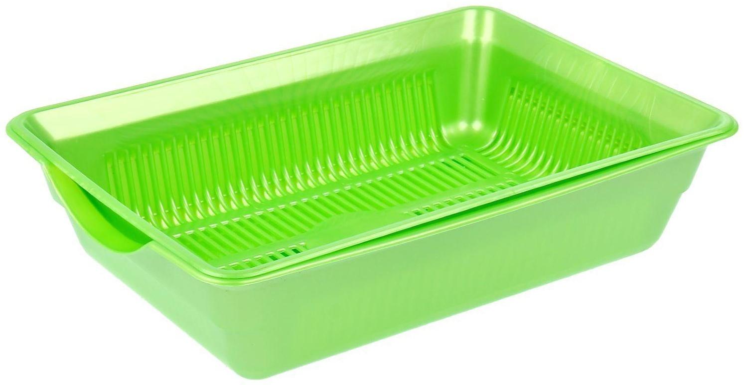 Туалет перламутровый глубокий с сеткой, 38,5 х 26 х 9 см, зеленый