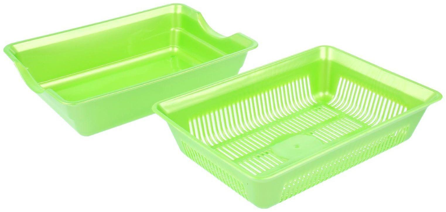 Туалет перламутровый глубокий с сеткой, 38,5 х 26 х 9 см, зеленый