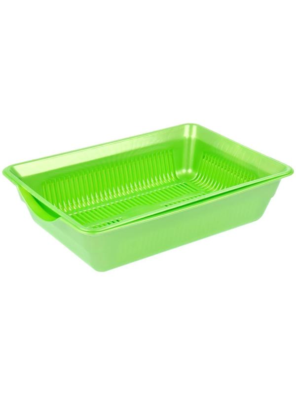 Туалет перламутровый глубокий с сеткой, 38,5 х 26 х 9 см, зеленый