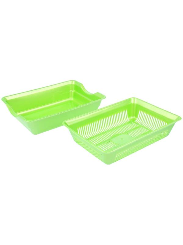 Туалет перламутровый глубокий с сеткой, 38,5 х 26 х 9 см, зеленый