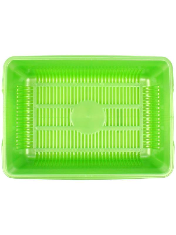 Туалет перламутровый глубокий с сеткой, 38,5 х 26 х 9 см, зеленый