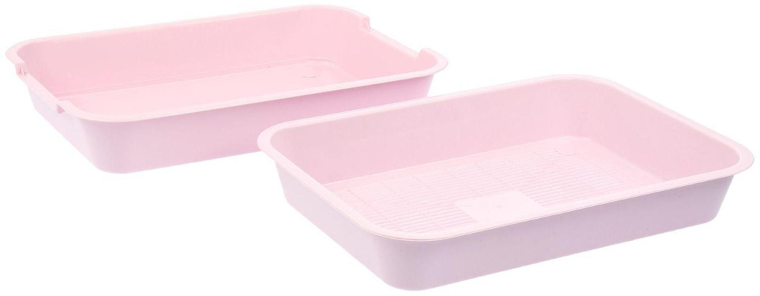 Туалет средний с сеткой 36 х 26 х 6,5 см, розовый