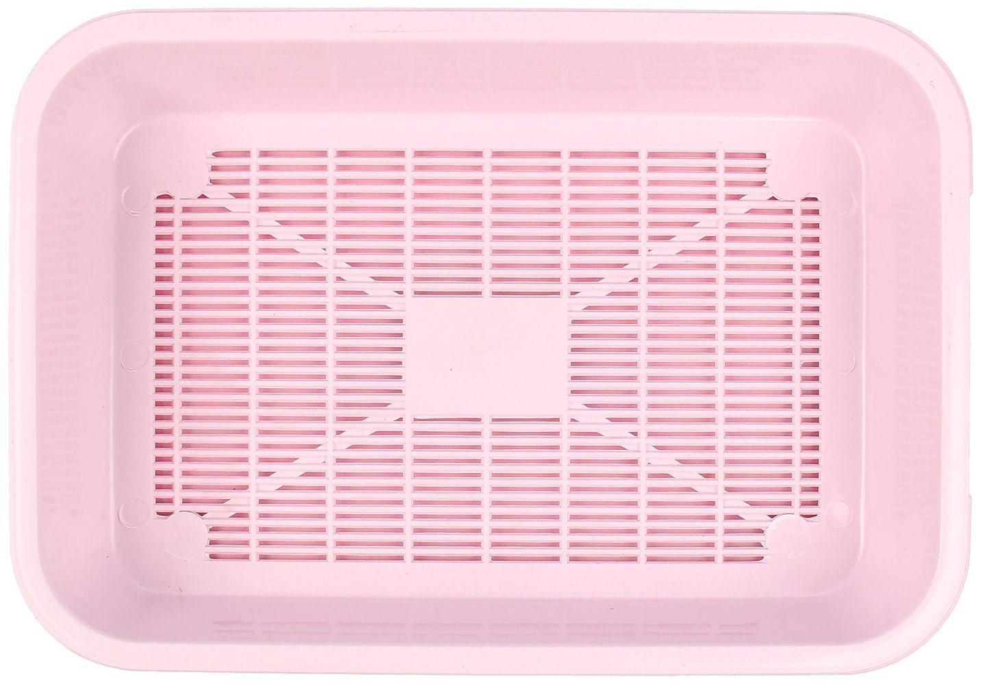 Туалет средний с сеткой 36 х 26 х 6,5 см, розовый