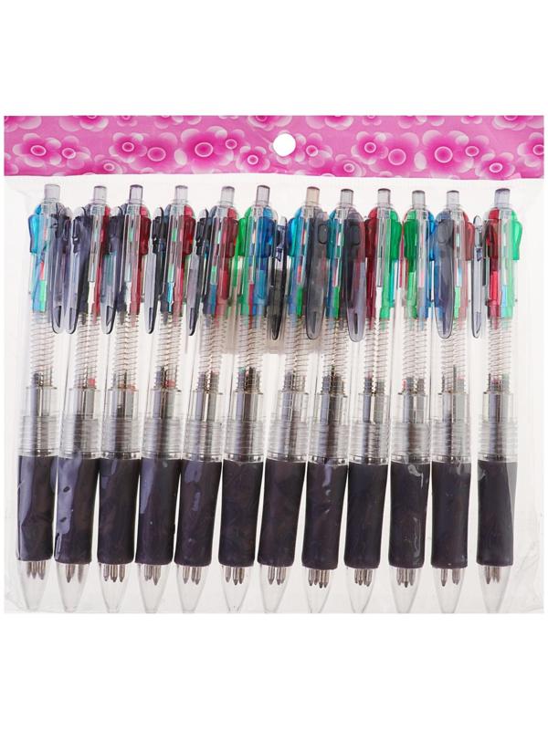 Ручка шариковая Calligrata, автоматическая, 4-х цветная, МИКС