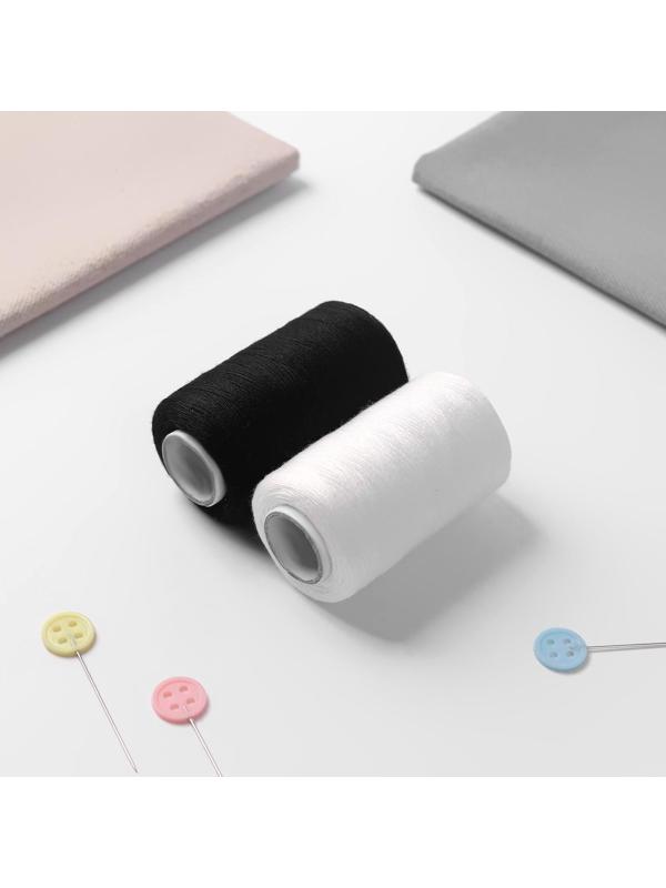 Набор ниток 40/2, 2 шт, 350 м, цвет чёрный/белый