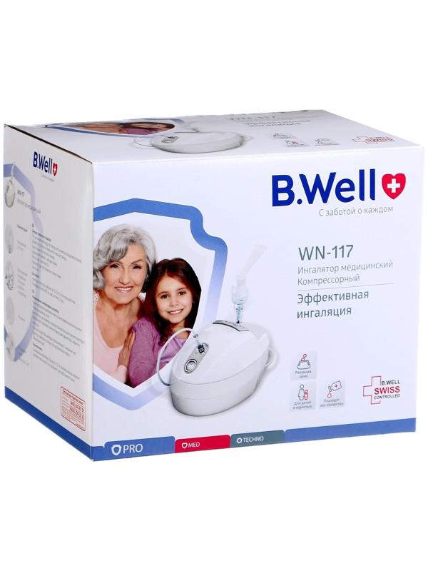 Ингалятор B.Well WN-117, компрессорный, 0.3 мл/мин, 2 маски