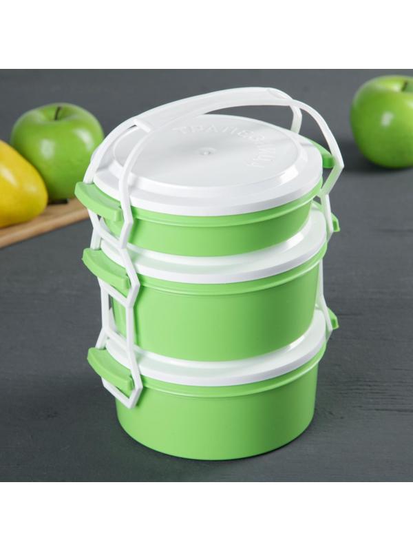 Набор пищевых контейнеров «Трапезница», 3 шт: 0,6 л, 2 шт - 1 л, цвет МИКС