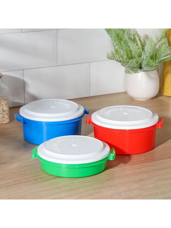 Набор пищевых контейнеров «Трапезница», 3 шт: 0,6 л, 2 шт - 1 л, цвет МИКС