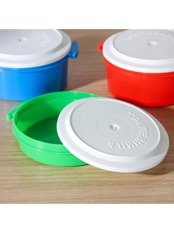 Набор пищевых контейнеров «Трапезница», 3 шт: 0,6 л, 2 шт - 1 л, цвет МИКС