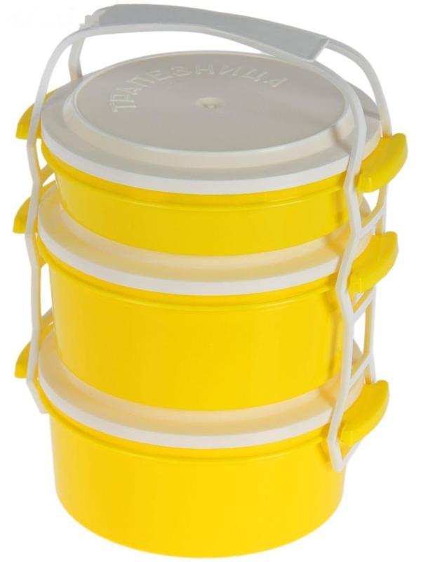 Набор пищевых контейнеров «Трапезница», 3 шт: 0,6 л, 2 шт - 1 л, цвет МИКС