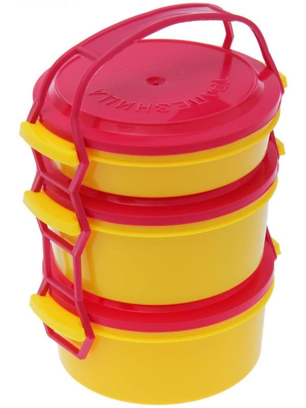 Набор пищевых контейнеров «Трапезница», 3 шт: 0,6 л, 2 шт - 1 л, цвет МИКС