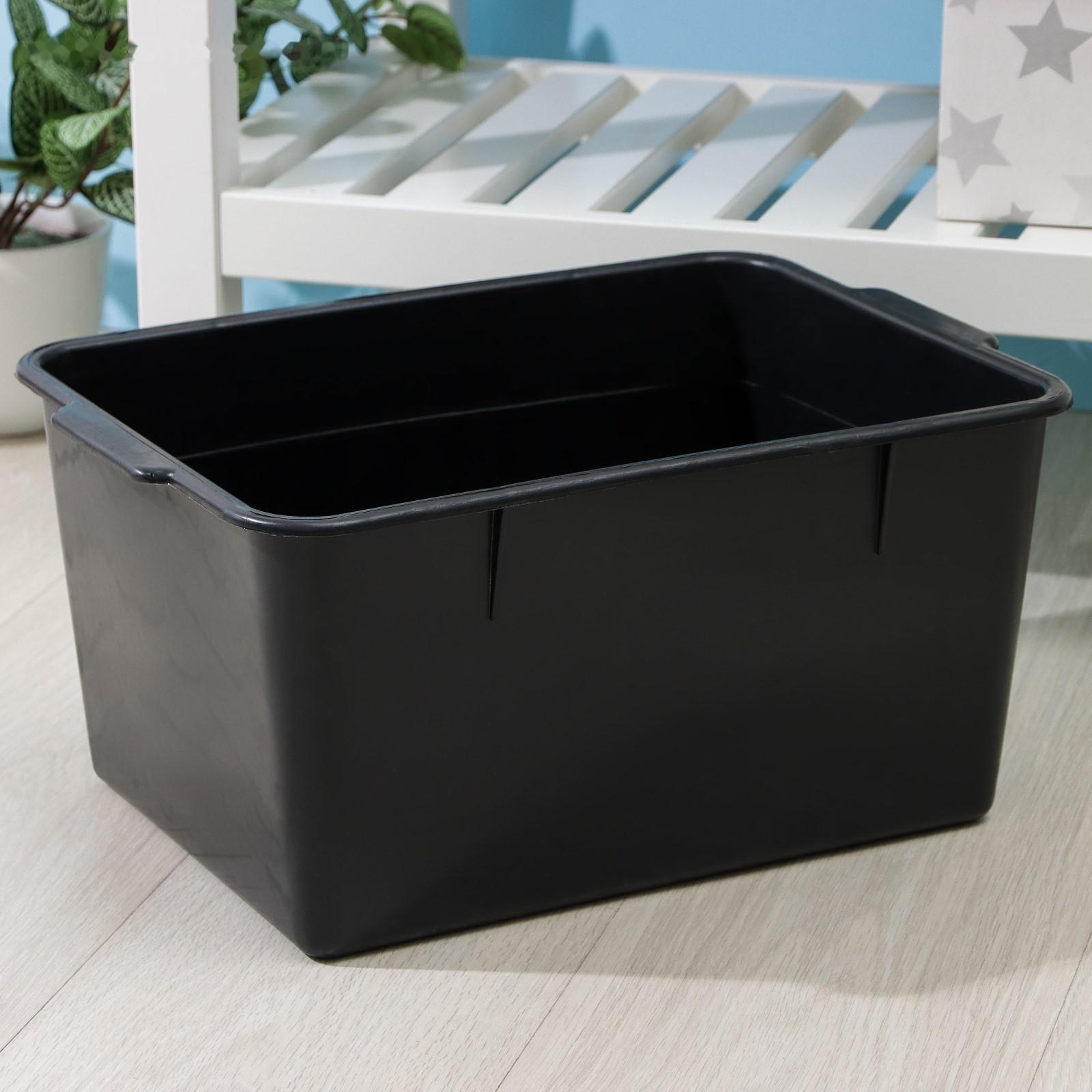 Ёмкость для хранения, 18 л, 42×30×20 см, цвет чёрный