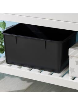 Ёмкость для хранения, 18 л, 42×30×20 см, цвет чёрный