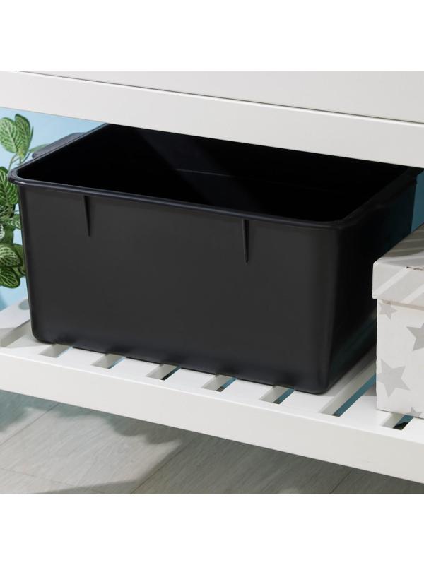 Ёмкость для хранения, 18 л, 42×30×20 см, цвет чёрный