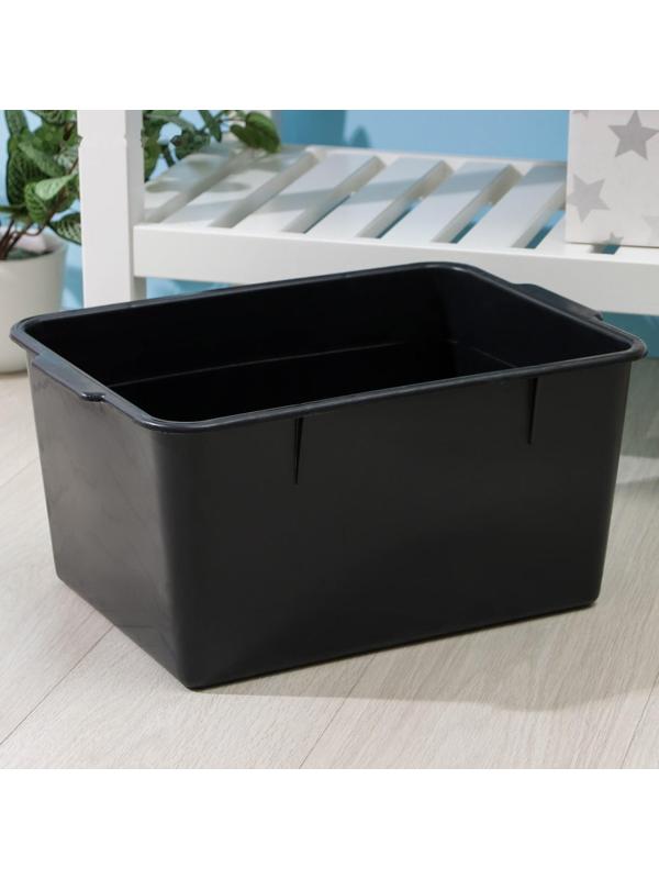 Ёмкость для хранения, 18 л, 42×30×20 см, цвет чёрный