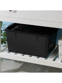 Контейнер для хранения с герметичной крышкой, 18 л, 36,5×26×25 см, цвет чёрный