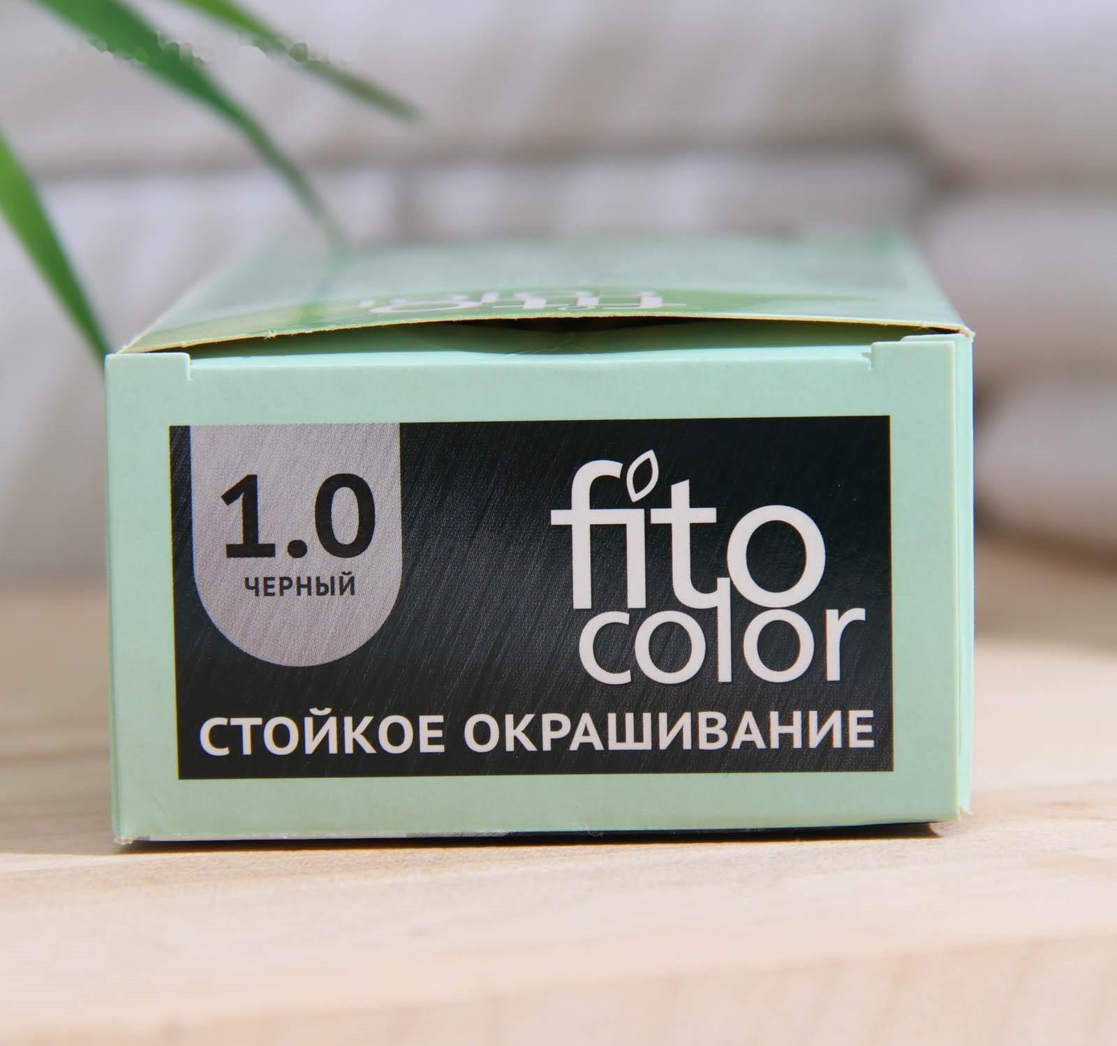 Стойкая крем-краска для волос Fitocolor, тон черный, 115 мл