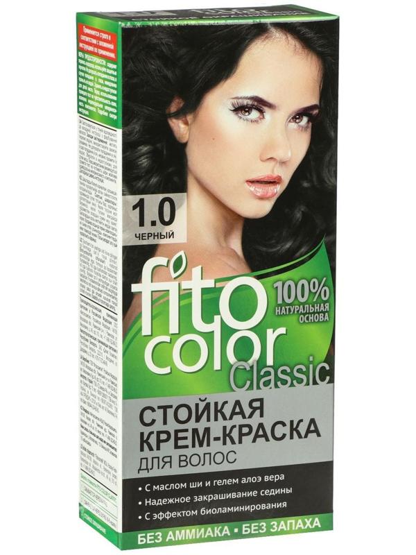 Стойкая крем-краска для волос Fitocolor, тон черный, 115 мл