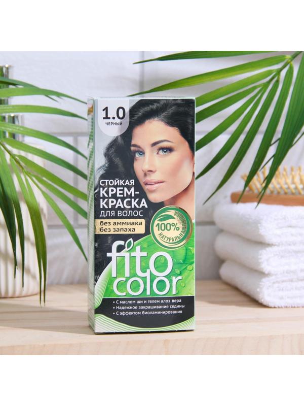 Стойкая крем-краска для волос Fitocolor, тон черный, 115 мл