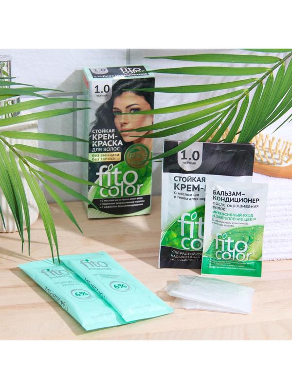 Стойкая крем-краска для волос Fitocolor, тон черный, 115 мл