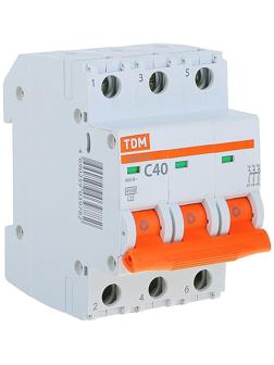 Выключатель автоматический TDM ВА47-29, 3п, 40 А, 4.5 кА