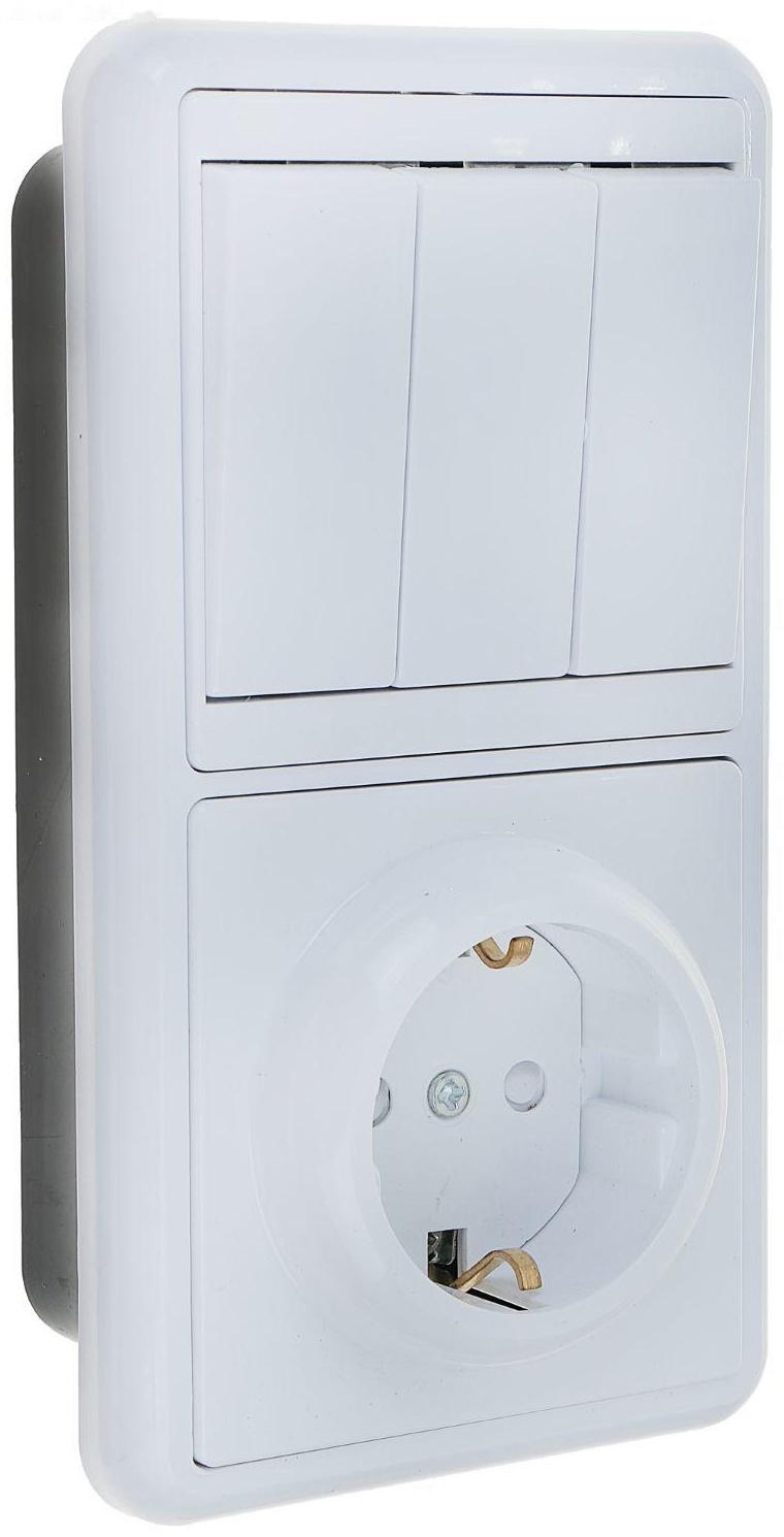 Блок комбинированный TDM БКВР, 3 клавиши, с з/к, с защитными шторками