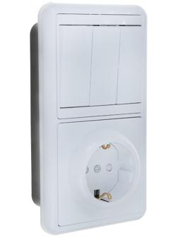 Блок комбинированный TDM БКВР, 3 клавиши, с з/к, с защитными шторками