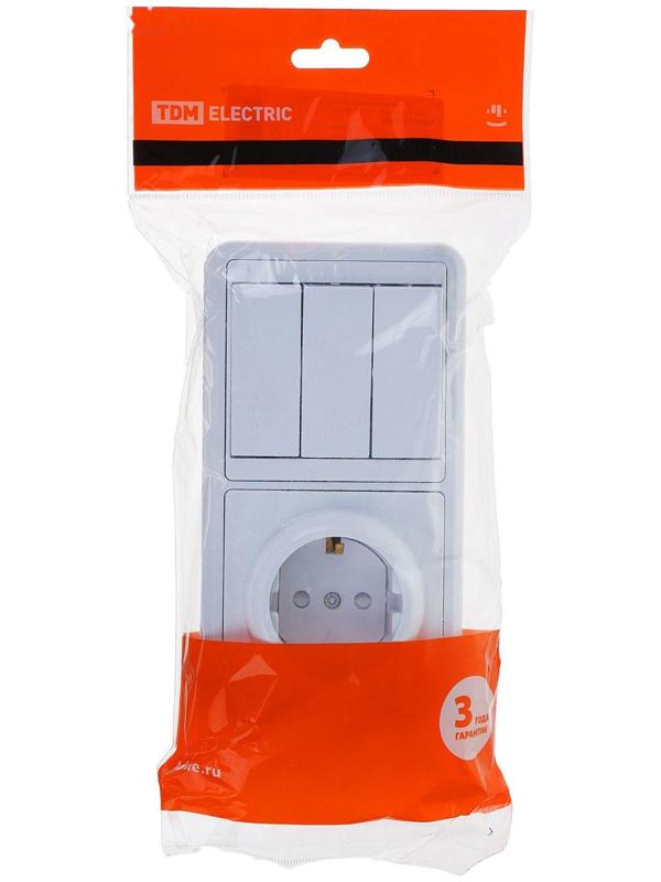 Блок комбинированный TDM БКВР, 3 клавиши, с з/к, с защитными шторками