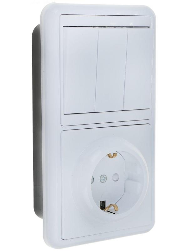 Блок комбинированный TDM БКВР, 3 клавиши, с з/к, с защитными шторками