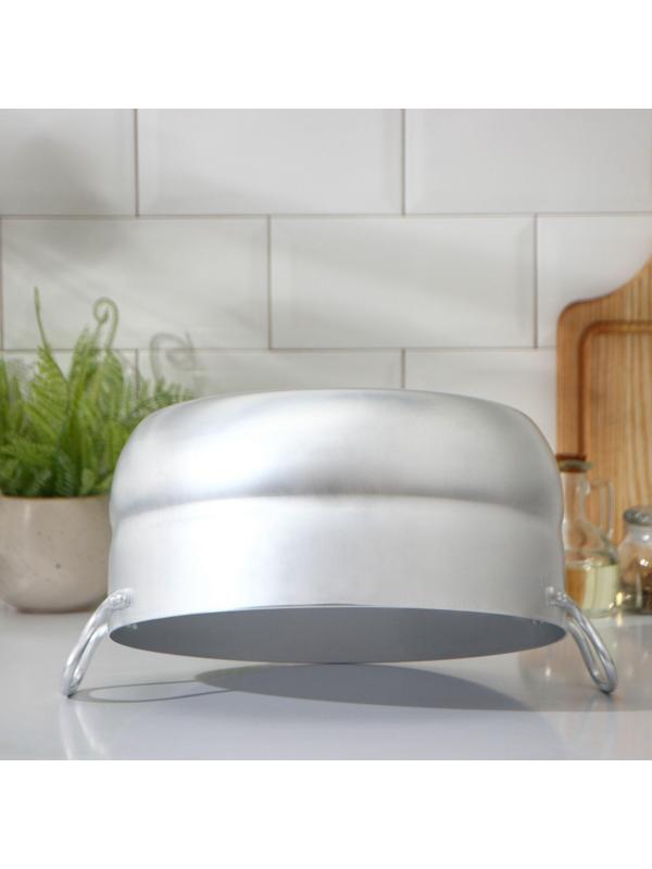 Кастрюля, 8 л, металлическая крышка, цвет хромированный