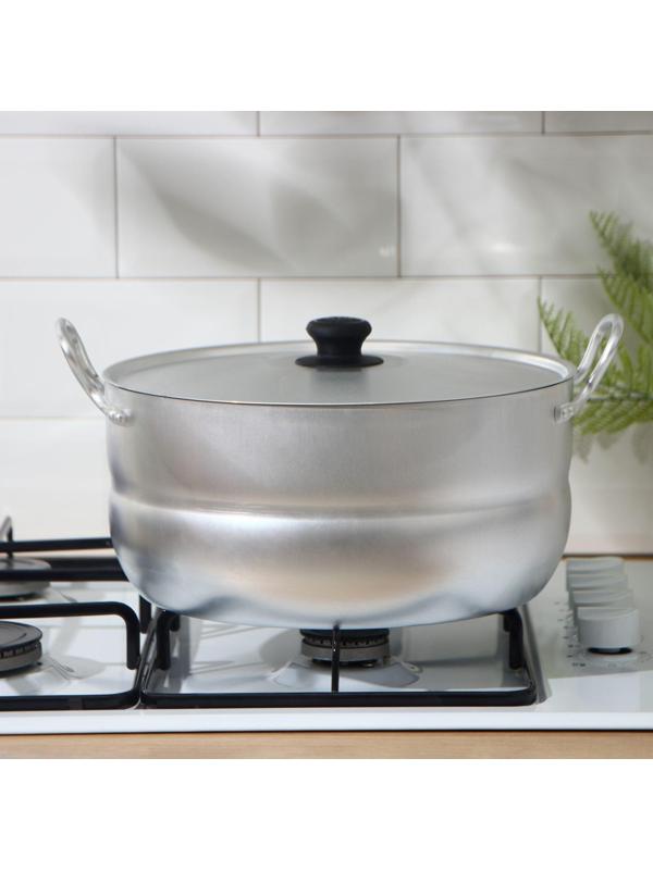 Кастрюля, 8 л, металлическая крышка, цвет хромированный