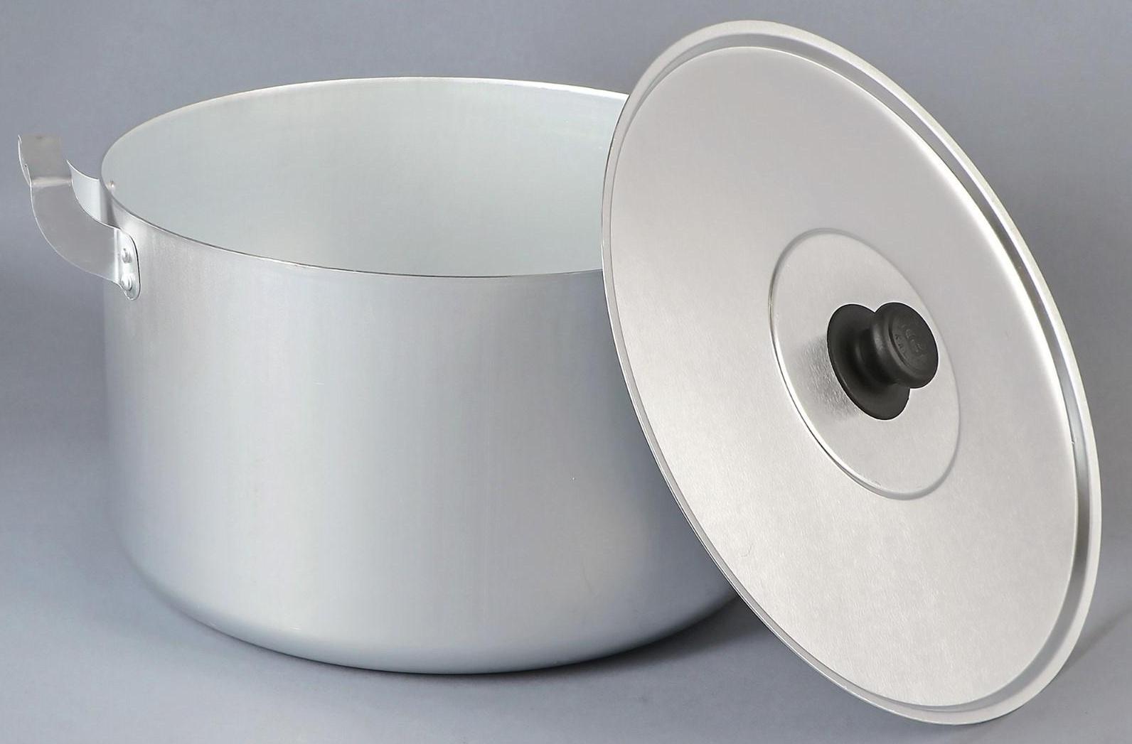 Кастрюля, 15 л, металлическая крышка, цвет хромированный