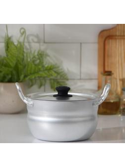 Кастрюля, 1,7 л, металлическая крышка, цвет хромированный