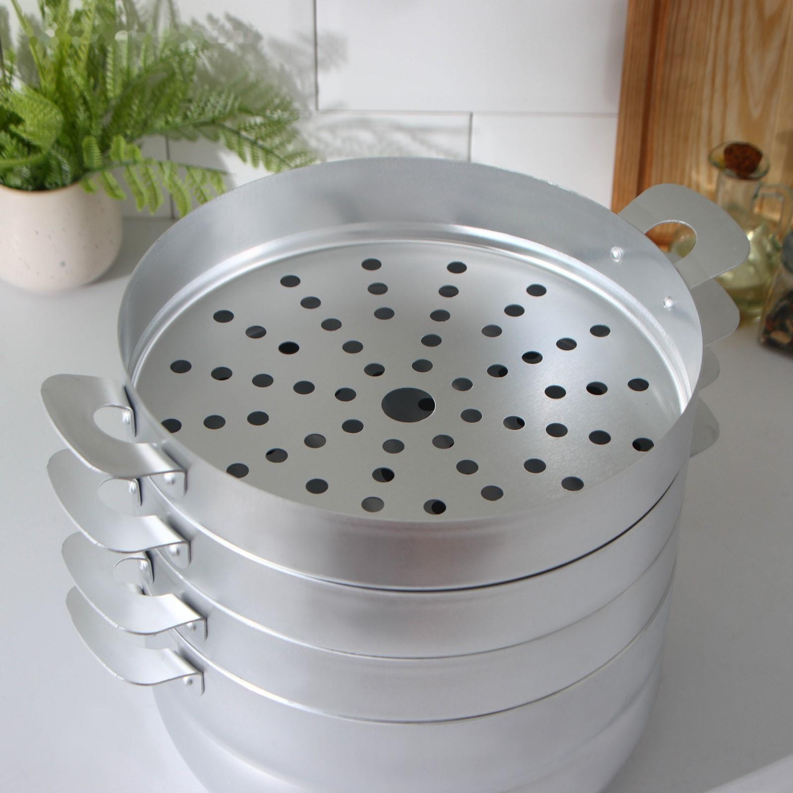 Манты-казан, 6 л, с 3 сетками, металлическая крышка, цвет хромированный
