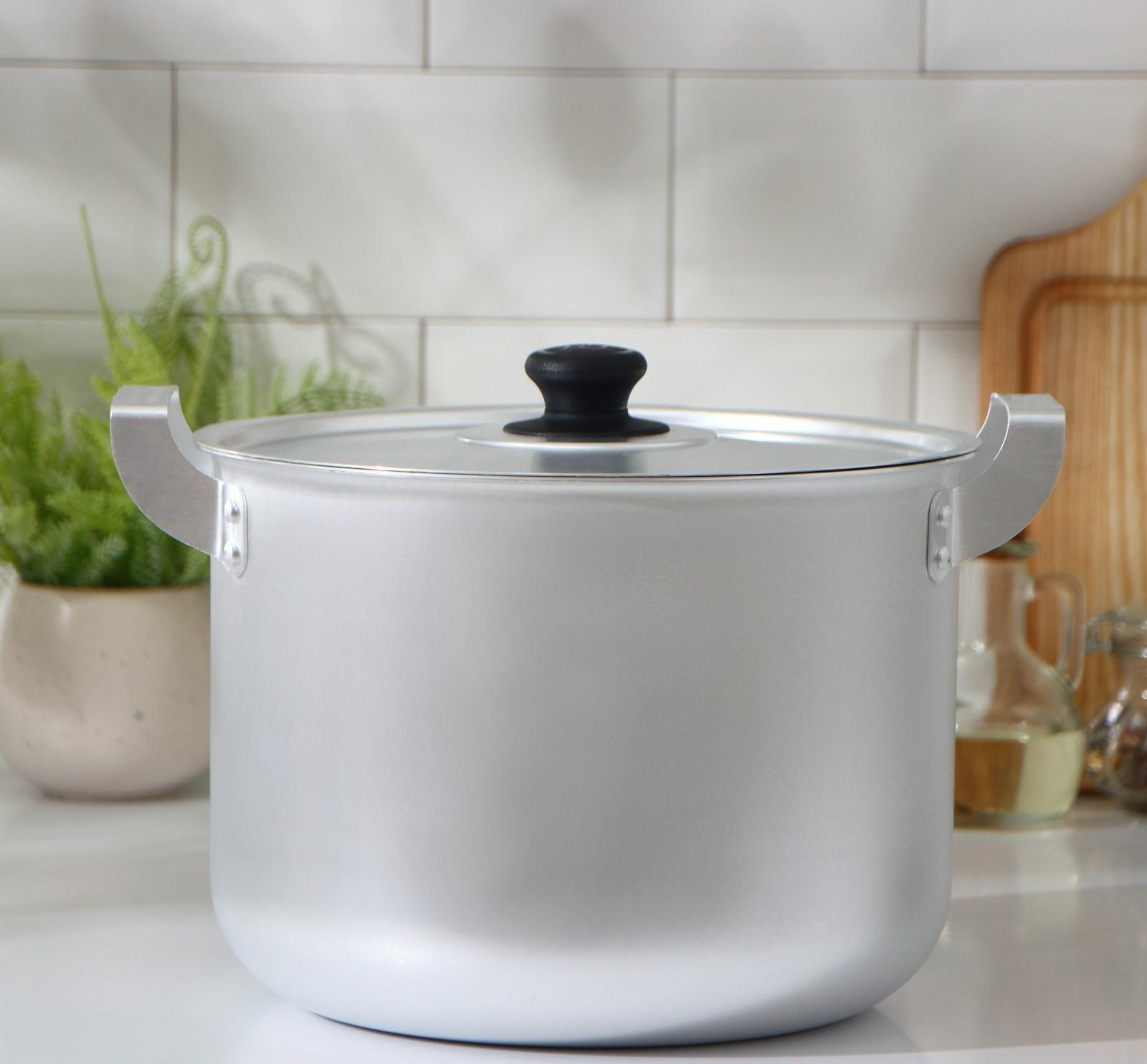 Кастрюля, 8 л, металлическая крышка, цвет хромированный