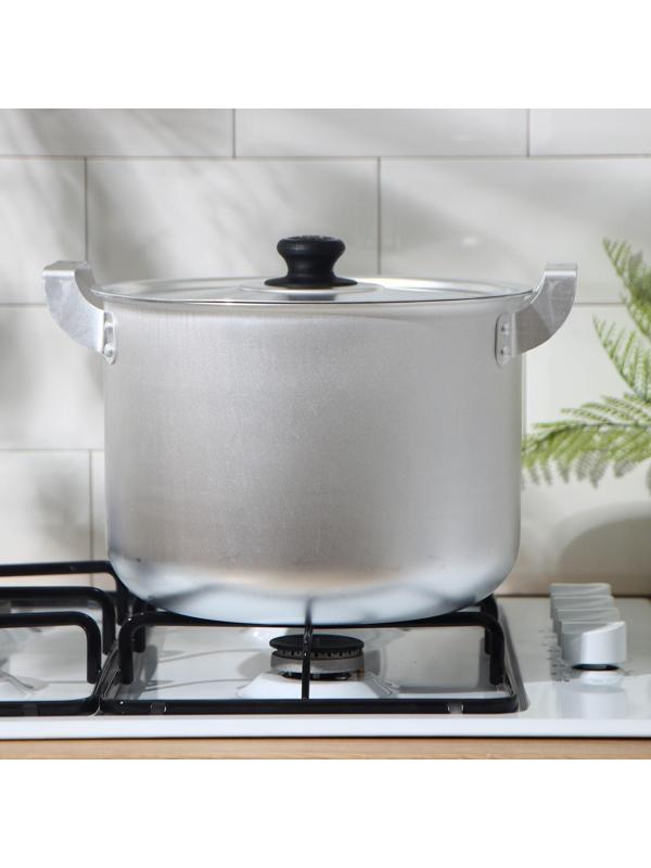 Кастрюля, 8 л, металлическая крышка, цвет хромированный